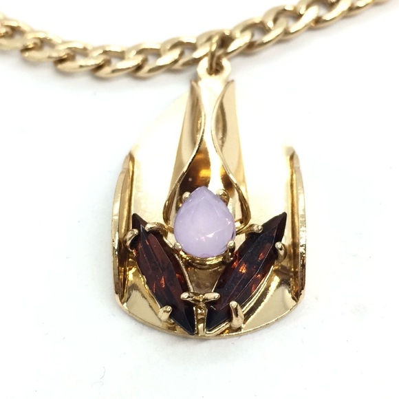 3/$30 JEWELMINT ART DECO STYLE GOLD STATEMENT NECKLACE OPAL RHINESTONE CHAIN - Picture 11 of 17